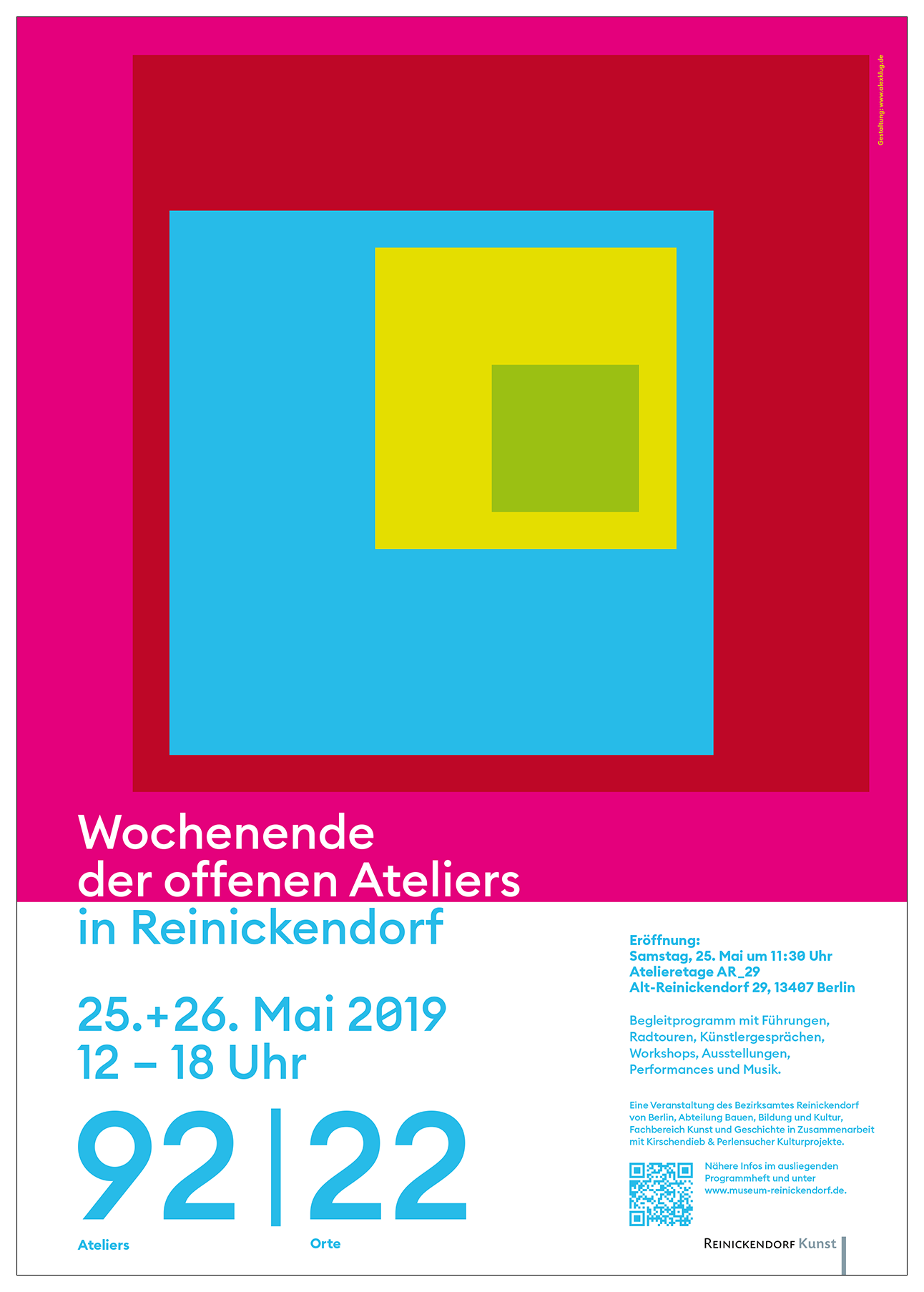 Plakat für das Wochenende der offenen Ateliers in Reinickendorf 2019
